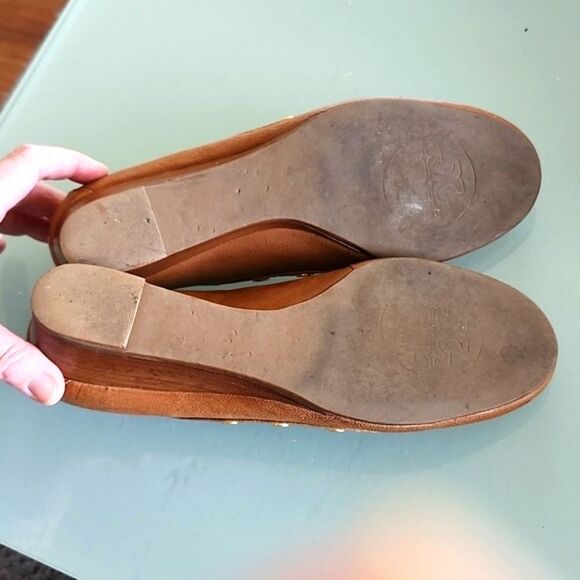Tory Burch Leather Wedge Shoes - Picture 9 of 9